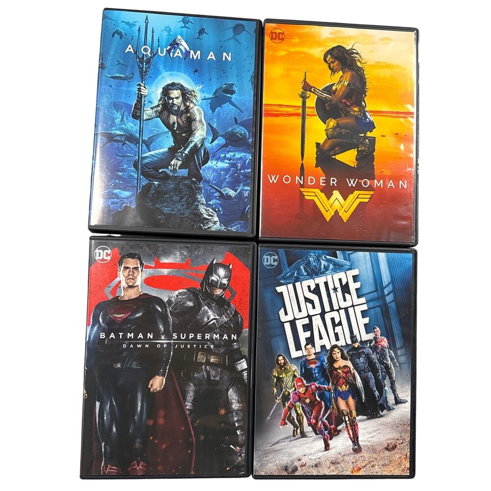 DC superhero DVD lot Aquaman, Wonder Woman, Justice League Batman V Superman (4)